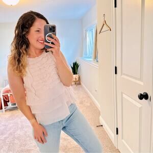 L’AGENCE Purple Cotton Silk Blouse Small